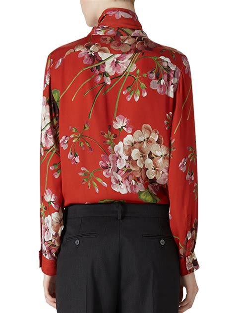 gucci floral print blouse